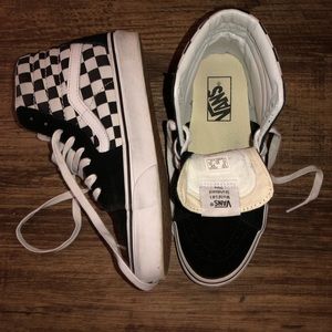 High-top Checkered Vans